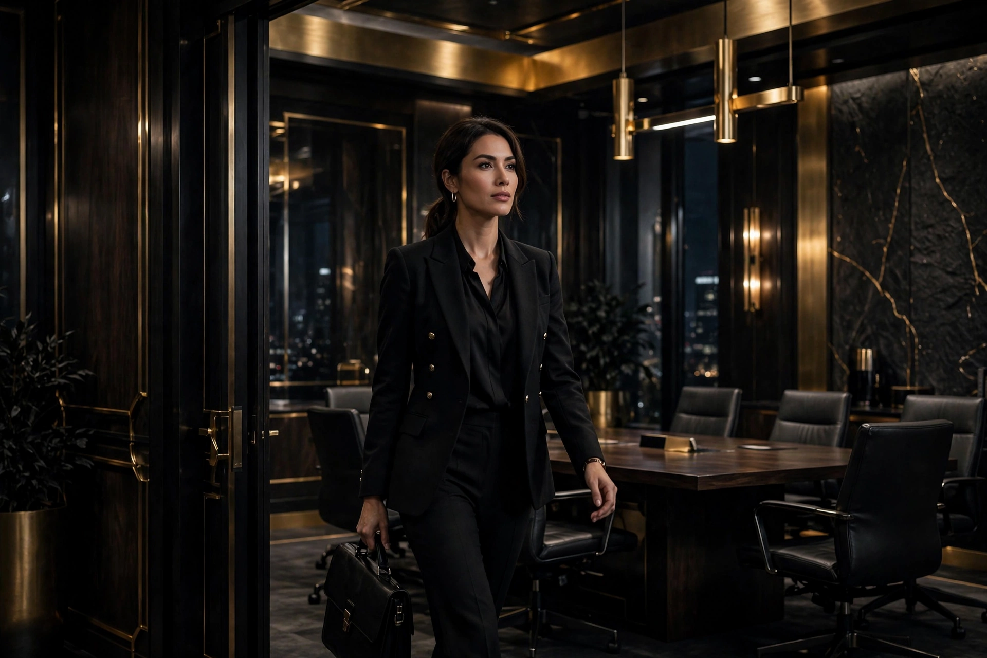 Professional entering a boardroom with the executive presence to command any room